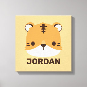 Niedliches Tiger mit Personalisiertem Namen Leinwanddruck