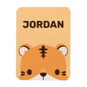 Niedliches Tiger mit Personalisiertem Namen Magnet