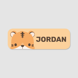 Niedliches Tiger mit Personalisiertem Namen Namensschild