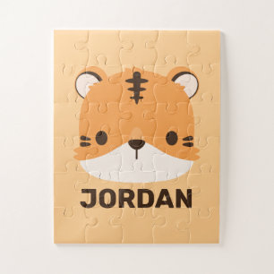 Niedliches Tiger mit Personalisiertem Namen Puzzle