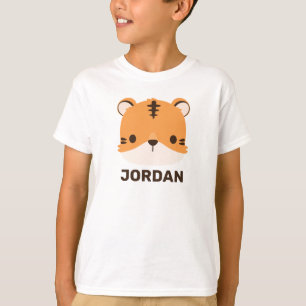 Niedliches Tiger mit Personalisiertem Namen T-Shirt