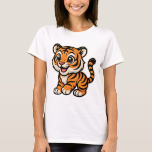 Niedliches Tigerbaby-Design T-Shirt