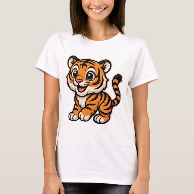 Niedliches Tigerbaby-Design T-Shirt (Vorderseite)