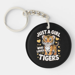 Niedliches Tigertier nur ein Mädchen, das Tiger Li Schlüsselanhänger