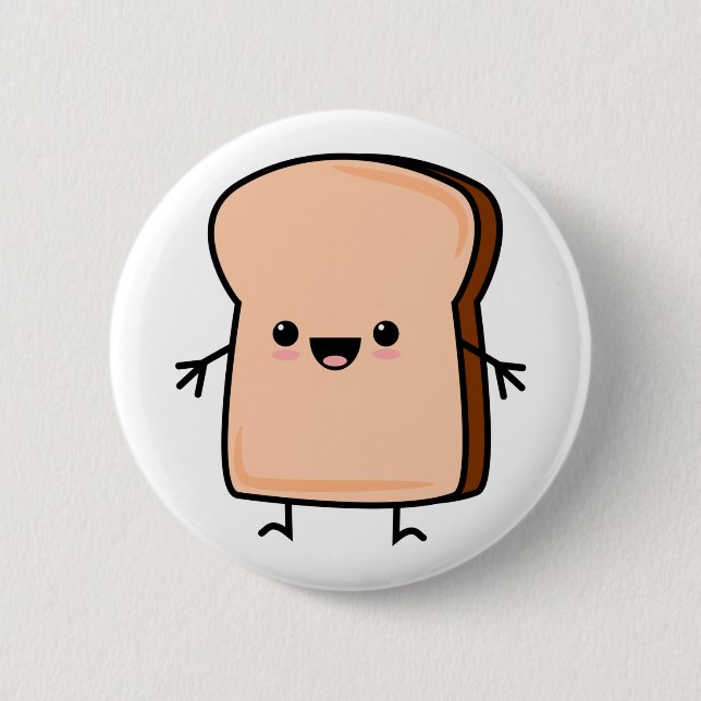 Niedliches Toastbrot Button (Vorderseite)