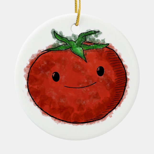 Niedliches Tomatensornament Keramik Ornament (Vorne)