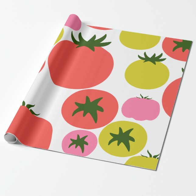 Niedliches Tomatenwackelpapier Geschenkpapier (Ungerollt)