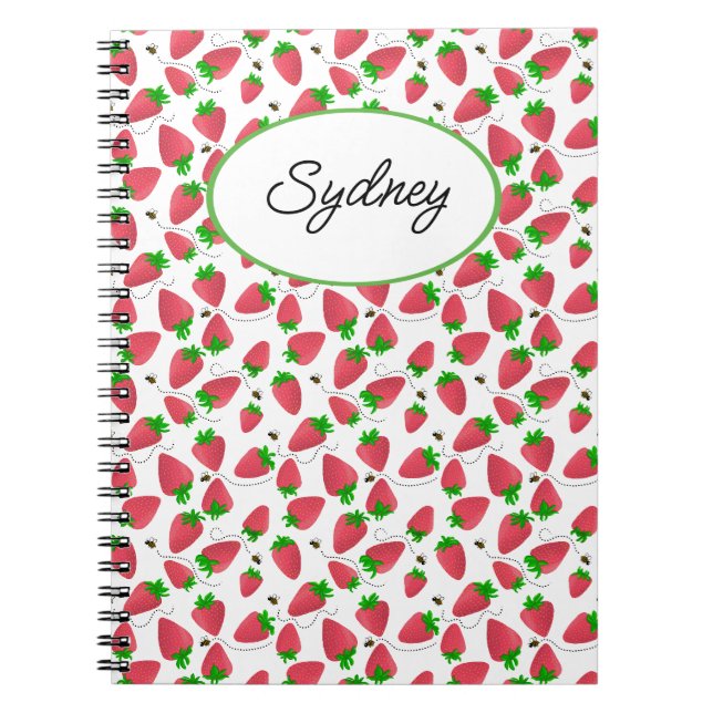 Niedliches Tossed Strawberries Bier Notebook Notizblock (Vorderseite)