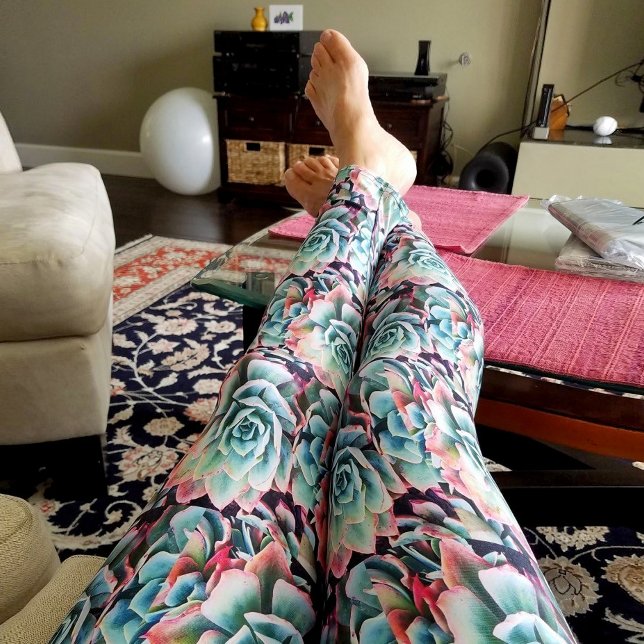 Niedliches trendiges Pfefferminzgrün-rosa Kaktmust Leggings (Von Creator hochgeladen)