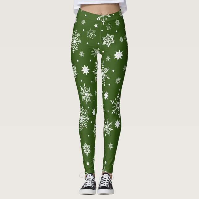 Niedliches Trending Snowflakes Muster Leggings (Vorderseite)