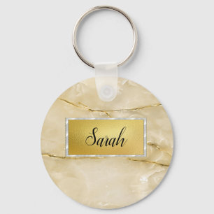 Niedliches trendy Gold-Marmor Schlüsselanhänger