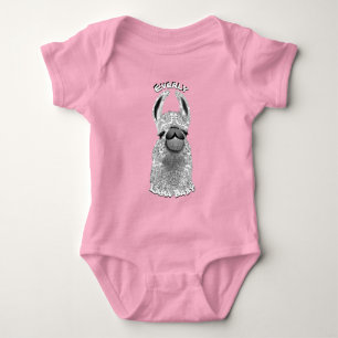 Niedliches trendy Whimsical Pattern Llama Baby Strampler