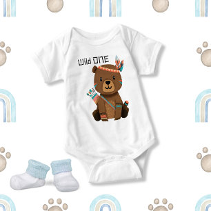 Niedliches Tribal Baby Bear Wild One Baby Strampler