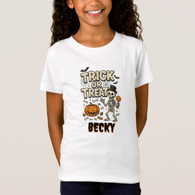 Niedliches Trick oder Shirt für Kinder behandeln (Vorderseite)