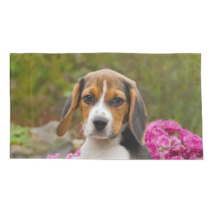 Niedliches Tricolor Beagle-Hundewelpen-Foto - Kissenbezug