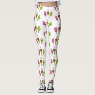 Niedliches Trio aus Cartoon-Eis Leggings
