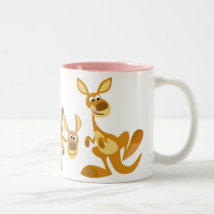 Niedliches Trio der Cartoon-Känguru-Tasse Zweifarbige Tasse