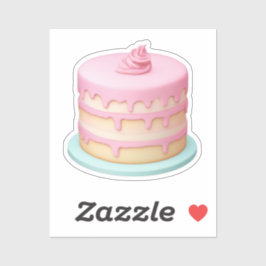 Niedliches Tropfen Pink Cake Emoji Aufkleber