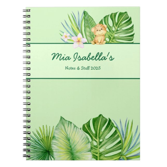 Niedliches Tropical Leopard Notebook - individuell Notizblock (Vorderseite)