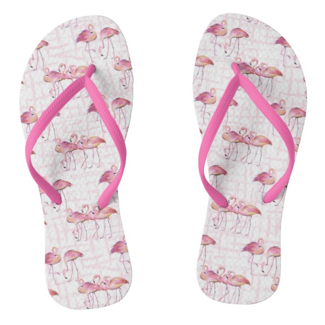 niedliches, tropisches Flamingo-Muster Flip Flops (Fußbett)