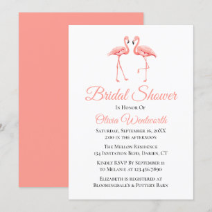 Niedliches tropisches Rosa Flamingo-Brautparty Einladung