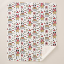 Niedliches tropisches Weihnachtssherpa Blanket