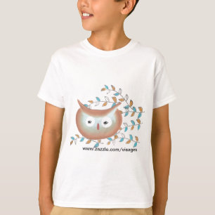 Niedliches Tshirt Owl Picture in Brown & Aquamarin