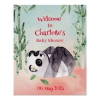 Niedliches Tumbling Panda Gender Baby Dusche Willk