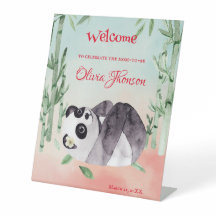 Niedliches Tumbling Panda Gender Baby Dusche Willk