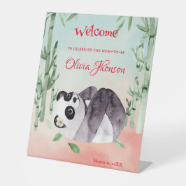 Niedliches Tumbling Panda Gender Baby Dusche Willk Sockelschild