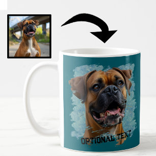 Niedliches Türkis Boxer Dog Vater Lover Foto Kaffeetasse
