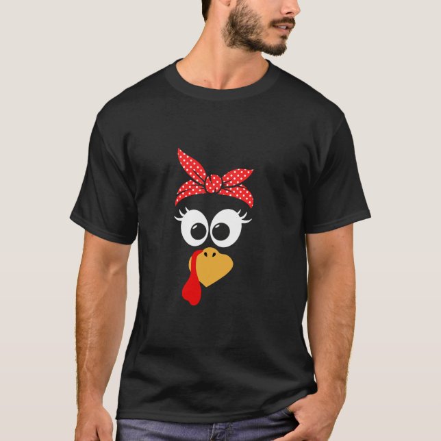 Niedliches türkisches Gesicht Bandana Red Dot Patt T-Shirt (Vorderseite)