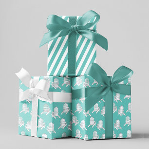 Niedliches türkisfarbenes Adirondack-Muster Geschenkpapier Set