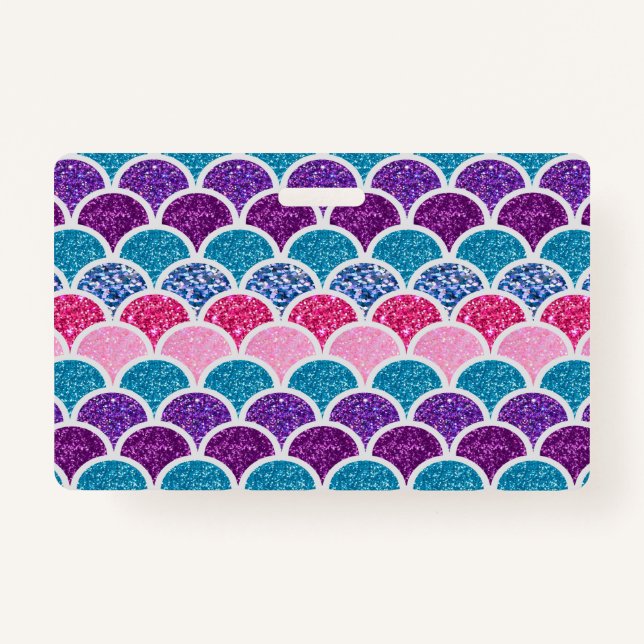 niedliches türkisfarbenes Aqua-Aqua-Rosa lila Meer Ausweis (Vorderseite)