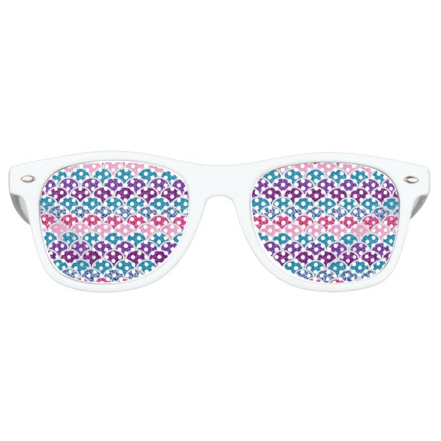 niedliches türkisfarbenes Aqua-Aqua-Rosa lila Meer Partybrille (Vorderseite)