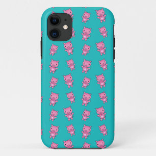 Niedliches türkisfarbenes Muster iPhone 11 Hülle