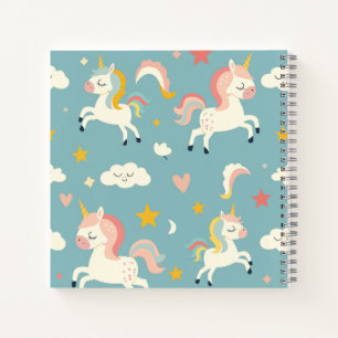 Niedliches Turqoise Einhorn für Kinder Notizbuch