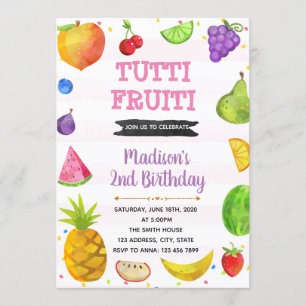 Niedliches Tutti fruchtiges Party Einladung