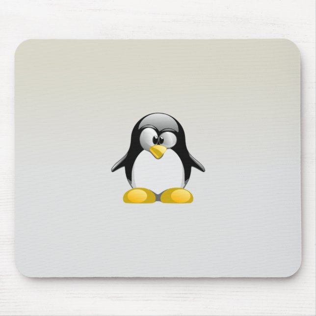 Niedliches Tux-Grau Mousepad (Vorne)