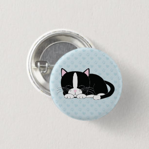 Niedliches Tuxedo-Kätzchen Button