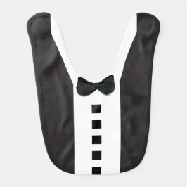 Niedliches Tuxedo 🎩 Minimalistisches Elegant Babylätzchen