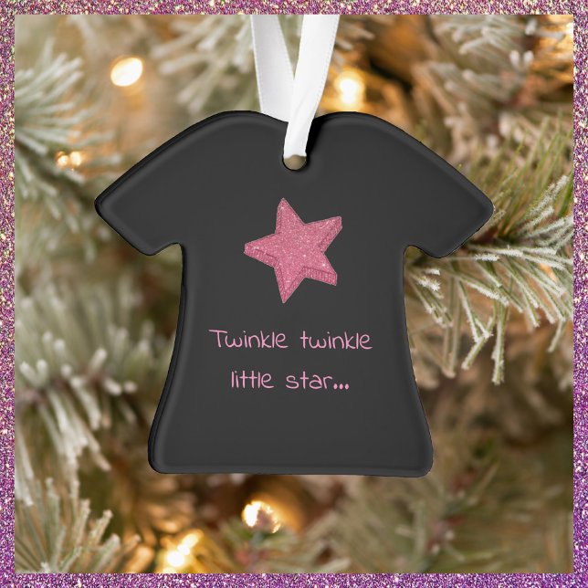 Niedliches Twinkle Little Star Black and Pink Orna Ornament (Von Creator hochgeladen)