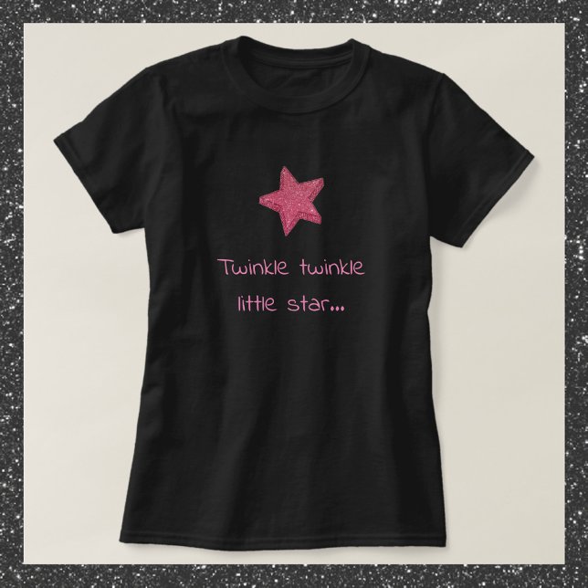Niedliches Twinkle Little Star Black und Pink T-Shirt (Von Creator hochgeladen)