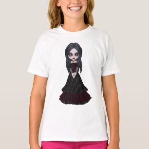 Niedliches u. Creepy kleines Goth Mädchen T-Shirt