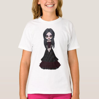 Niedliches u. Creepy kleines Goth Mädchen T-Shirt