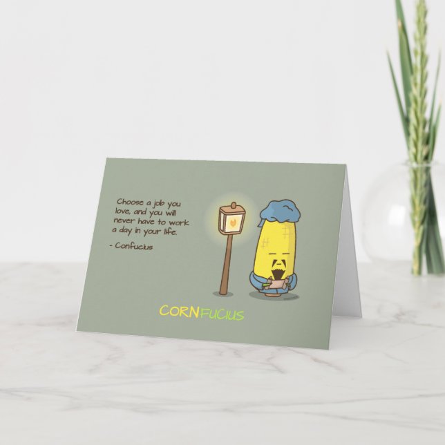 Niedliches u. Punny Konfuzius motivierend Zitat Karte (Vorderseite)