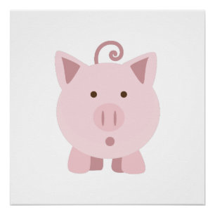 Niedliches überraschtes Schwein Poster