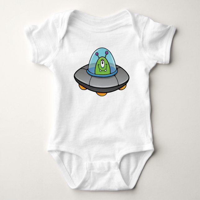 NIEDLICHES UFO BABY STRAMPLER (Vorderseite)