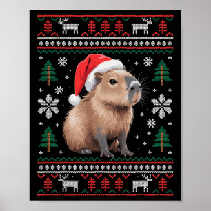 Niedliches Ugly Capyra Weihnachten 2 Poster