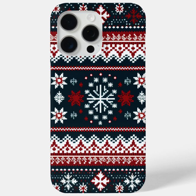 Niedliches Ugly Sweater Muster Weihnachten Case-Mate iPhone Hülle (Rückseite)